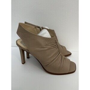 Vince Camuto Womens 'Jenett’ Open Toe Ruched Sandal Heels SZ 9M zipper On Side